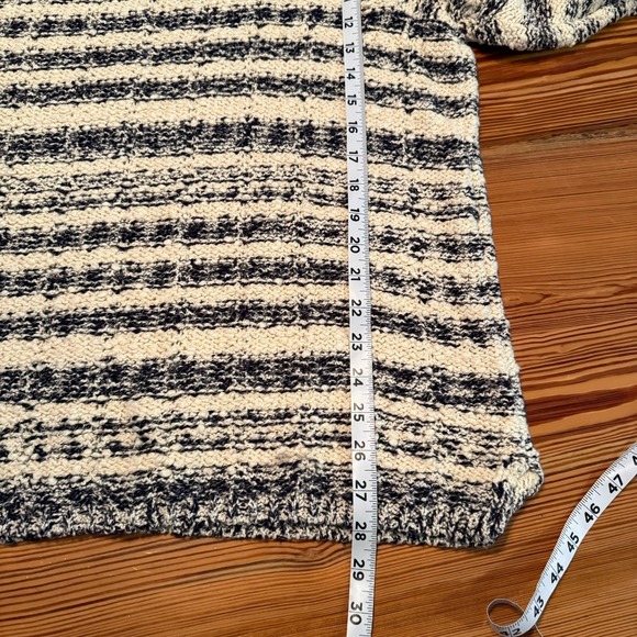 J Jill Chunky Knit Sweater Women's XL Cream Navy Long Sleeve Stretch Soft Warm - Picture 10 of 11
